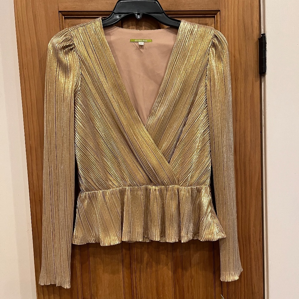 Gianni Bini Gold Lame Shirt
